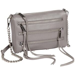Rebecca Minkoff Zip Mini Crossbody Bag Gray Luxe‎ Whimsygoth Grunge Concert EUC